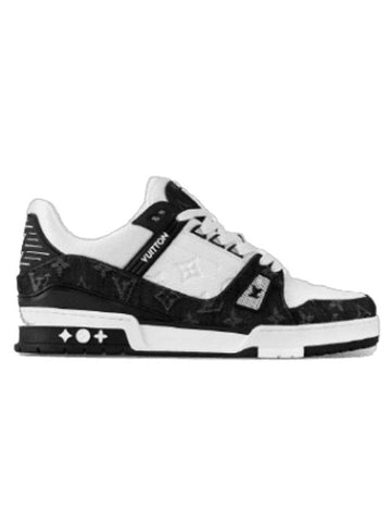 LV Trainer Low Top Sneakers White Black - LOUIS VUITTON - BALAAN 1