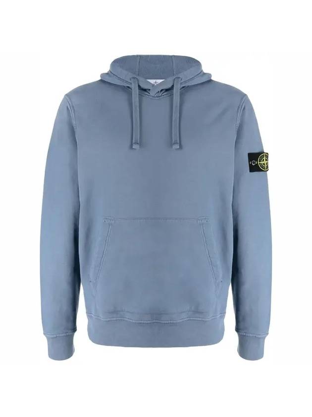 Wappen Patch Cotton Fleece Hoodie Avio Blue - STONE ISLAND - BALAAN 1