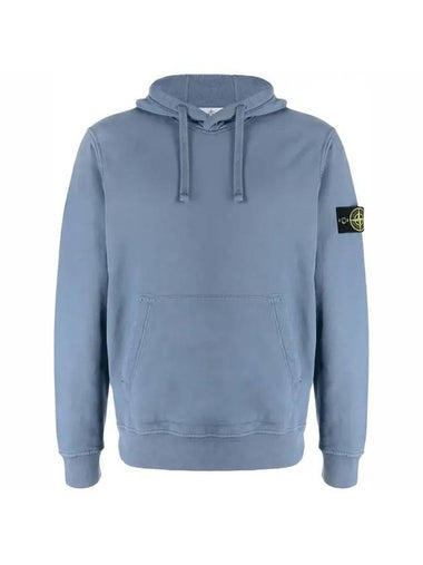 Wappen Patch Cotton Fleece Hoodie Avio Blue - STONE ISLAND - BALAAN 1