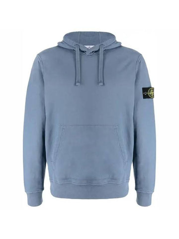 Wappen Patch Cotton Fleece Hoodie Avio Blue - STONE ISLAND - BALAAN 1