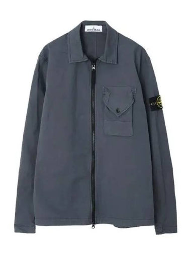 Stretch cotton gabardine overshirt regular fit - STONE ISLAND - BALAAN 1