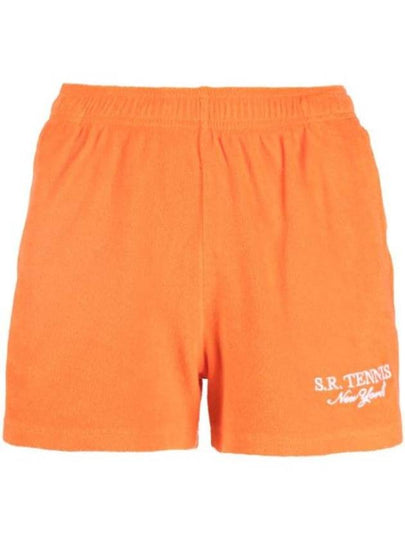 Embroidered Logo Terry Shorts Orange - SPORTY & RICH - BALAAN 2