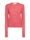 Bea Embroid Logo Cotton Cardigan Coral - VIVIENNE WESTWOOD - BALAAN 2