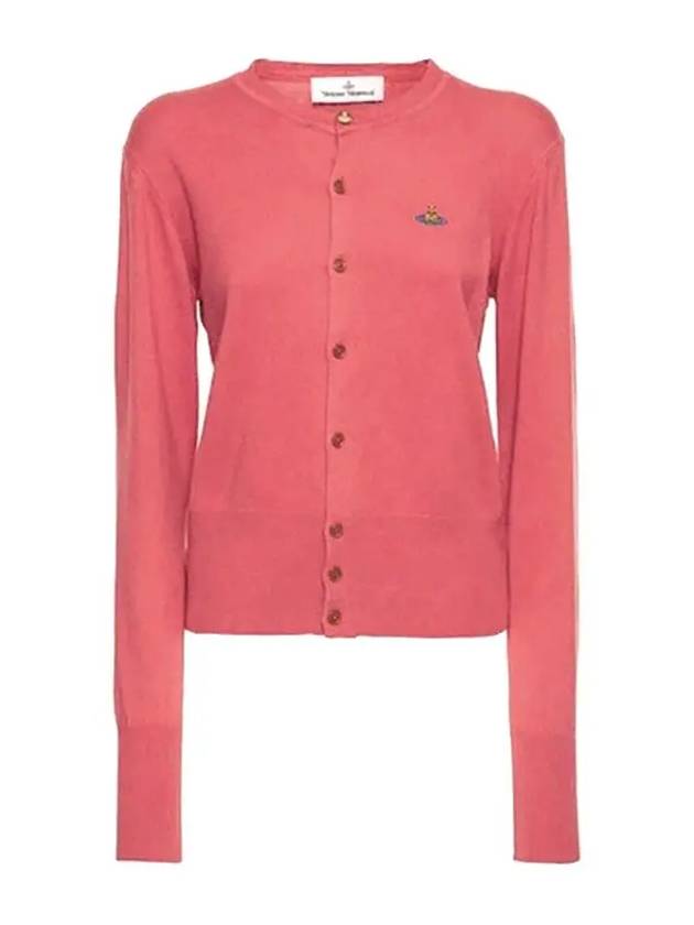 Bea Embroid Logo Cotton Cardigan Coral - VIVIENNE WESTWOOD - BALAAN 2