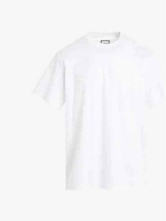 Women's Embossed Back Logo Cotton Short Sleeve T-Shirt White - WOOYOUNGMI - BALAAN 2