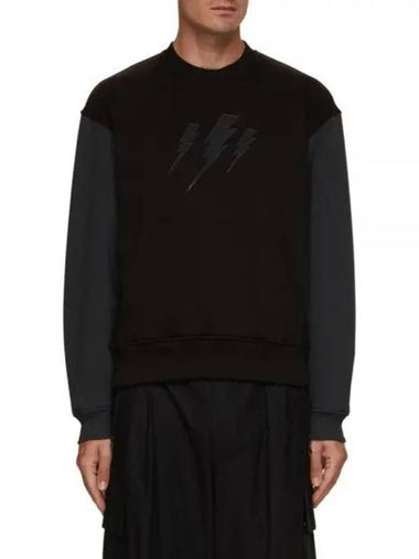 Slim Raglan Triple Bolts Crew Neck Sweatshirt NBV7JS205A V518S 057 - NEIL BARRETT - BALAAN 1