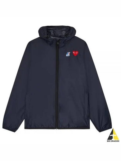 Small Heart Wappen Windbreaker Navy - COMME DES GARCONS - BALAAN 2