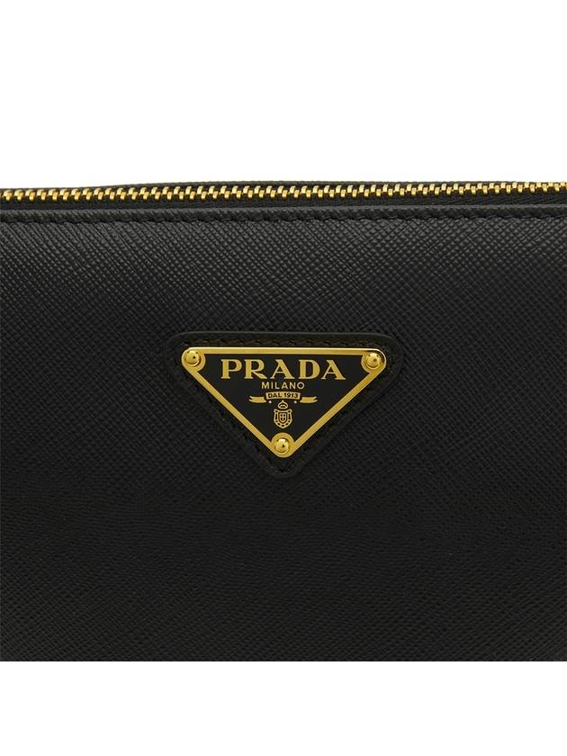 Triangle Saffiano Leather Shoulder Bag Black - PRADA - BALAAN 9