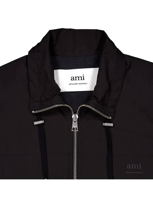 Logo Print Hoodie Windbreaker Black - AMI - BALAAN 5