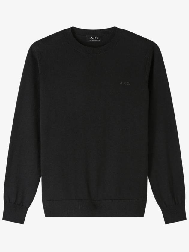 Philo Embroidered Logo Wool Knit Top Black - A.P.C. - BALAAN 2