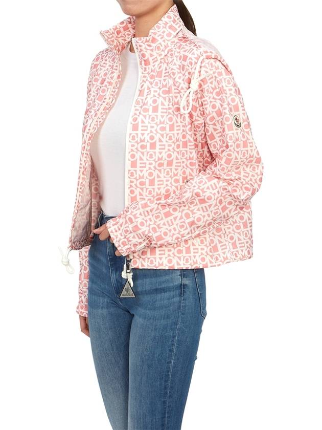 Women's Alose Logo Print Zip-up Jacket Pink White - MONCLER - BALAAN 7