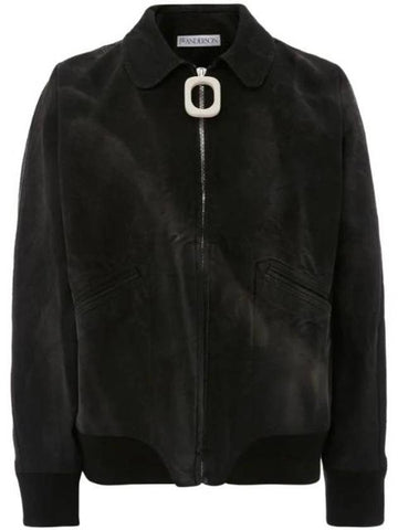 Back Logo Patch Waxed Cotton Jacket Black - JW ANDERSON - BALAAN 1