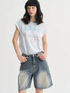 Wide Bermuda Denim Half Pants Blue - SORRY TOO MUCH LOVE - BALAAN 4