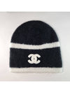 Beanie CC Logo Cashmere Silk Black Winter Knit Hat AAA564 - CHANEL - BALAAN 3