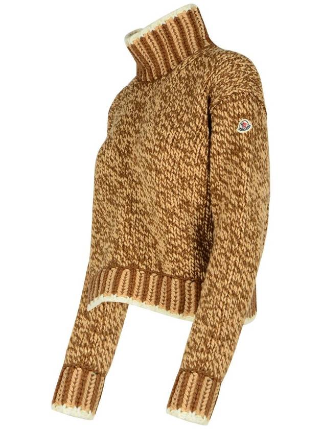 Wool Blend Turtleneck Brown - MONCLER - BALAAN 3