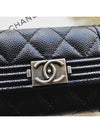 Boy Snap Card Wallet Caviar Black Vintage Silver A80603 - CHANEL - BALAAN 4