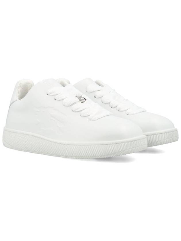 Kids Embossed Logo Leather Sneaker White - BURBERRY - BALAAN 3