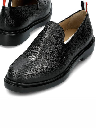 Pebble Grain Rubber Sole Penny Loafer Black - THOM BROWNE - BALAAN 2