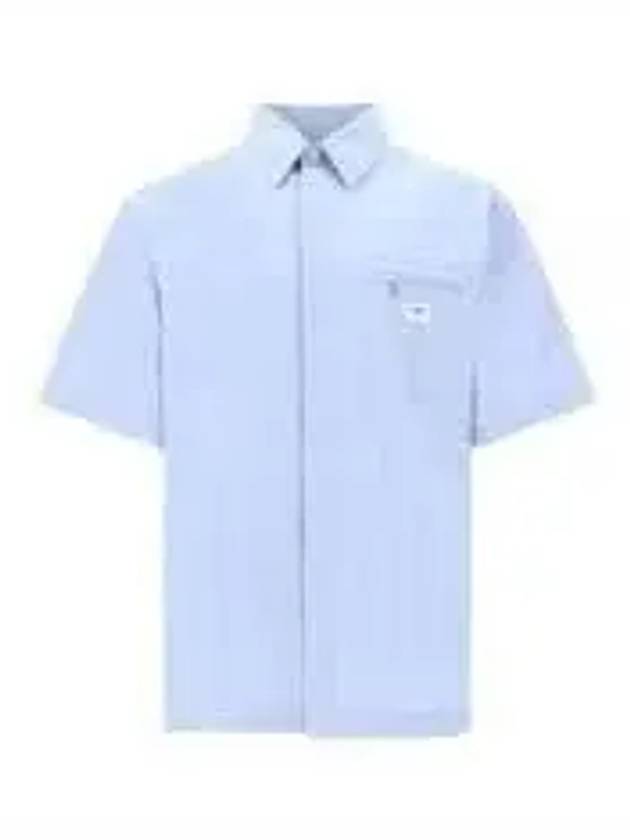 Cotton Short Sleeve Shirt Blue - FENDI - BALAAN 2