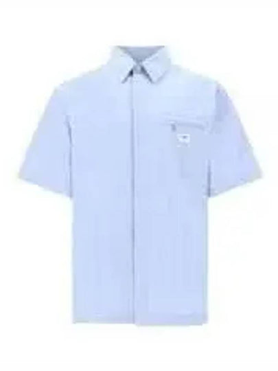 Cotton Short Sleeve Shirt Blue - FENDI - BALAAN 2