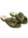 Satin Flat Mule Khaki - Nº 21 - BALAAN.