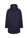 Men s hooded embroidered logo goose down padded coat navy 271065 - GIORGIO ARMANI - BALAAN 1