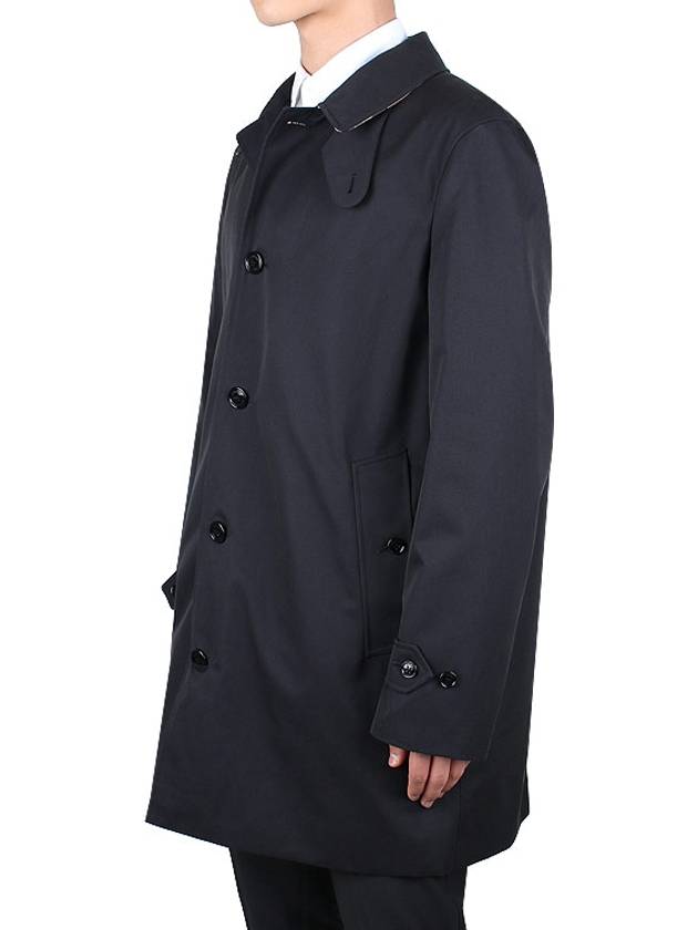 Single Breasted Car Coat Navy - BURBERRY - BALAAN.