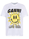 Women's Love Club Short Sleeve T-Shirt White - GANNI - BALAAN 1