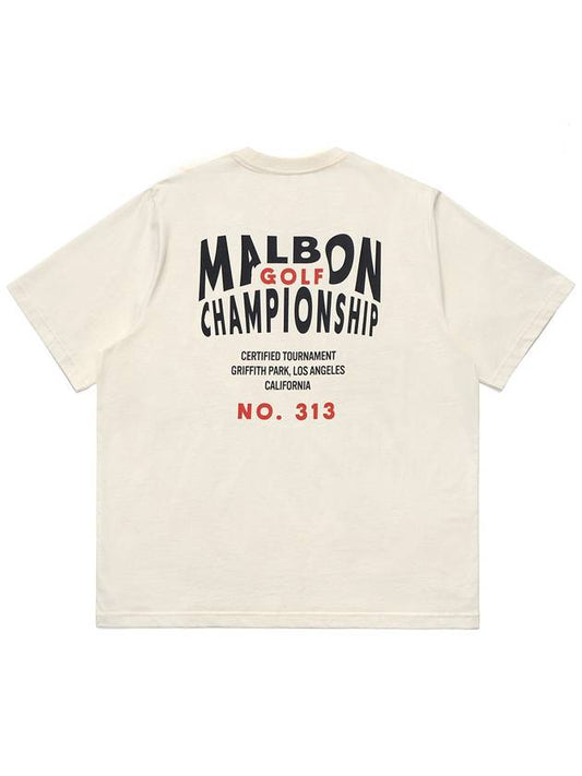 Paradise In Play Championship Graphic T Shirt CREAM - MALBON GOLF - BALAAN 2