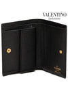 Compact V Logo Signature Calfskin Half Wallet Black - VALENTINO - BALAAN 6