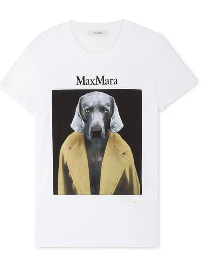 Cypria Print Cotton Short Sleeve T-Shirt White - MAX MARA - BALAAN 2