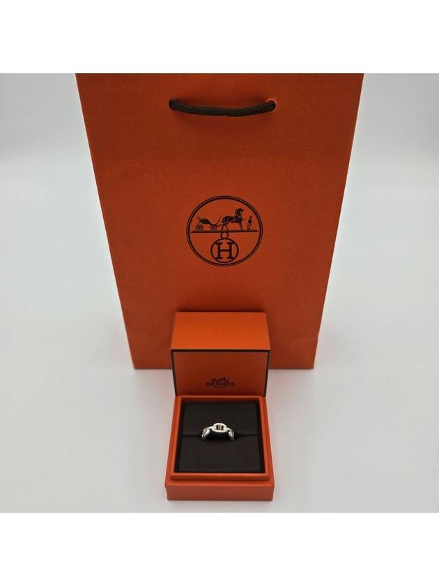 Small Chaine D'Ancre Enchainee Ring Silver - HERMES - BALAAN 7