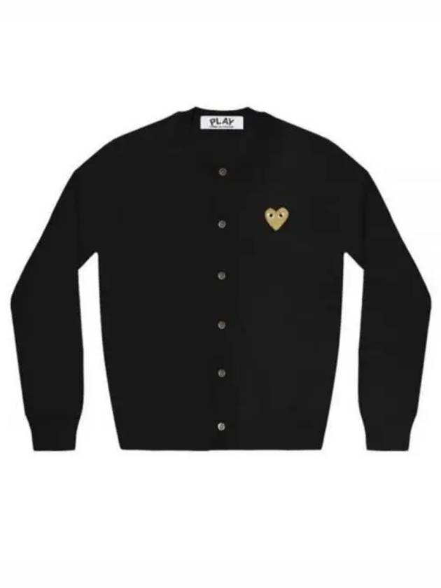 24 AZ N049 051 1 Gold Heart Wappen Wool Cardigan - COMME DES GARCONS - BALAAN 1