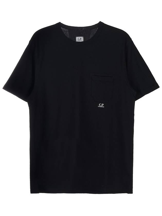 Small Logo Pocket Cotton Short Sleeve T-Shirt Black - CP COMPANY - BALAAN 10