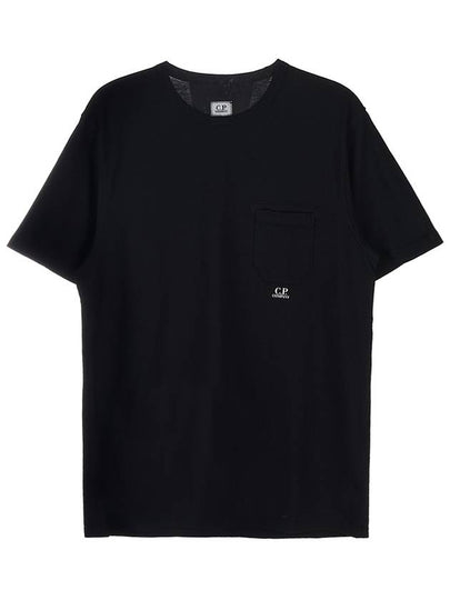 Small Logo Pocket Cotton Short Sleeve T-Shirt Black - CP COMPANY - BALAAN 2