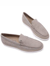 Men's Newbuck Embossed Logo Slip-On Loafers Grey - TOD'S - BALAAN 6