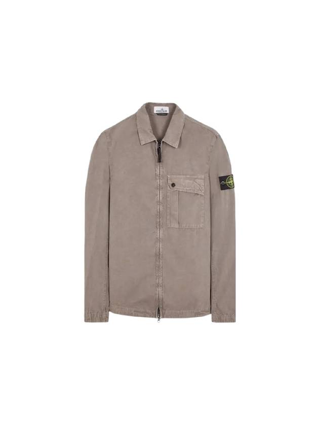 Old Treatment Garment Dyed Overshirt Jacket Dove Grey - STONE ISLAND - BALAAN 2