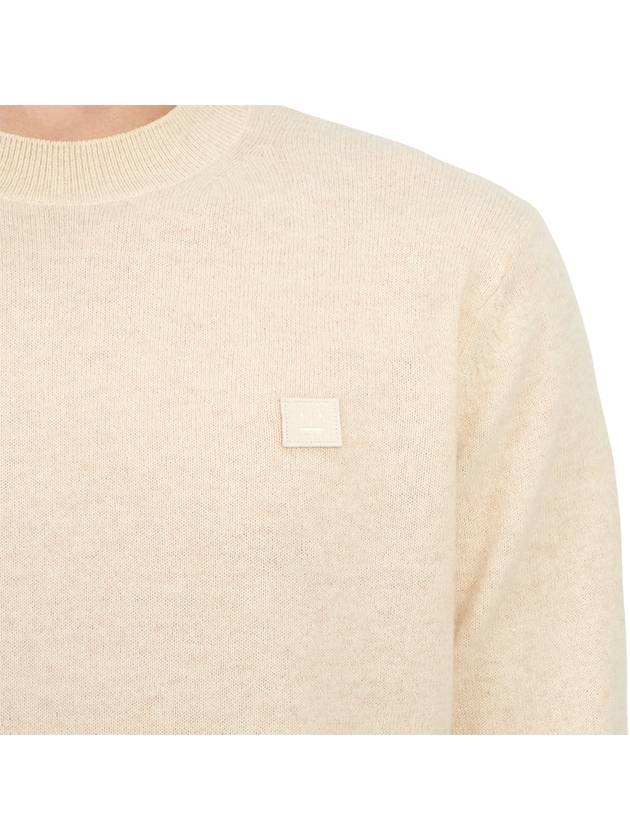 Face Patch Crew Neck Knit Top Cream - ACNE STUDIOS - BALAAN 9