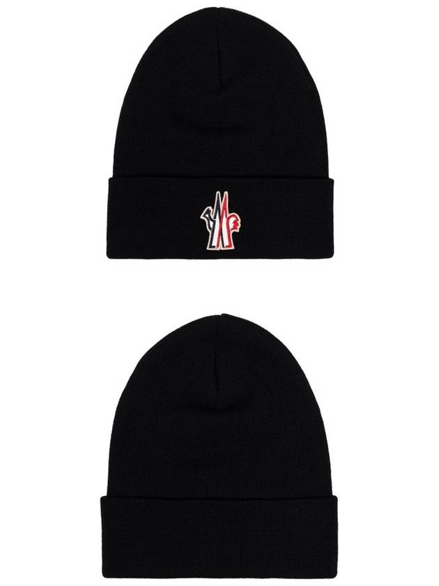 Grenoble Wool Beanie Black - MONCLER - BALAAN 5