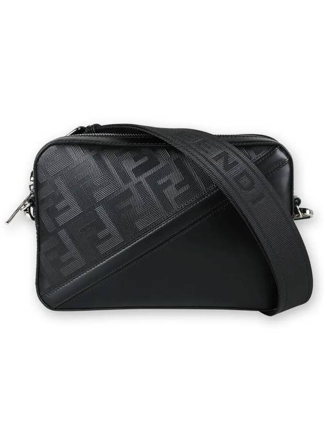 Diagonal Leather Cross Bag Black - FENDI - BALAAN 2