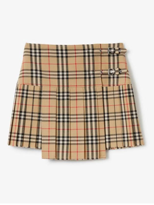 Vintage Check Wool Kilt pleated skirt Archive Beige - BURBERRY - BALAAN 2