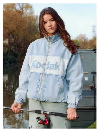 KODAK Apparel color block denim big logo lining jacket BLUE - KODO - BALAAN 1