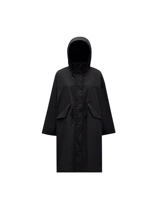 Amance Hoodie Long Parka Black - MONCLER - BALAAN 1