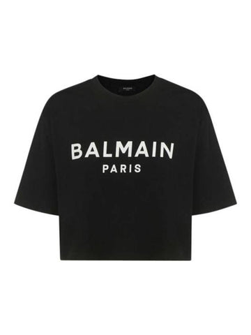 Logo Print Boxy Short Sleeve T-Shirt Black - BALMAIN - BALAAN 1