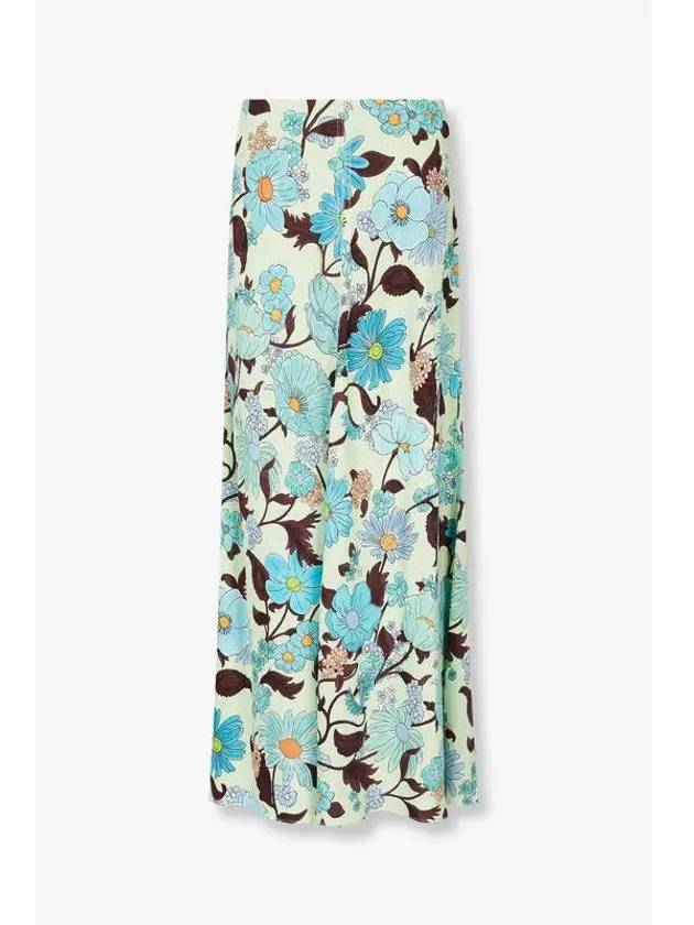 STELLA McCARTNEY Flared Floral Skirt Light Green - STELLA MCCARTNEY - BALAAN 1