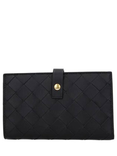 Intrecciato French Half Wallet Black - BOTTEGA VENETA - BALAAN 1