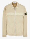 Garment Dyed Overshirt Zip Up Jacket Beige - STONE ISLAND - BALAAN 2