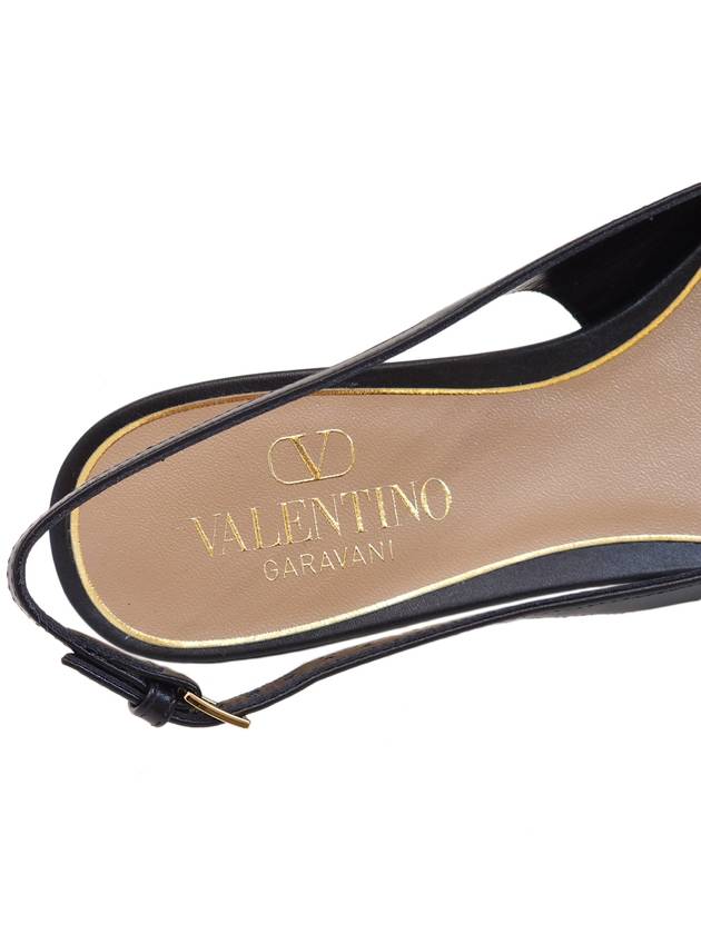 V Logo Bold Edition Sling Back Ballerina Black - VALENTINO - BALAAN 9