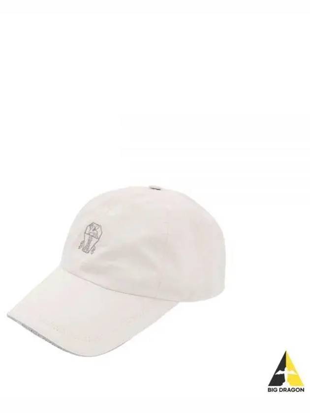 Embroidered Logo Curved Peak Ball Cap White - BRUNELLO CUCINELLI - BALAAN 2