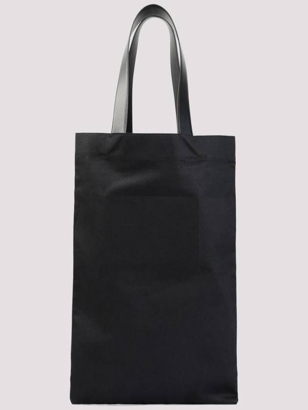 Logo Print Large Cotton Tote Bag Black - JIL SANDER - BALAAN 3